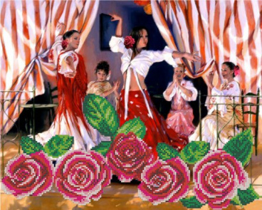 Танец роз Картины Бисером S-051, цена 712 руб. - интернет-магазин Мадам Брошкина