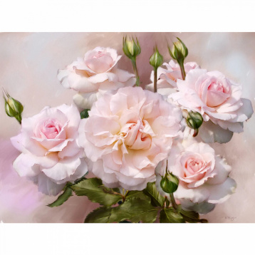 Бузин. Розы освещеные солнцем Molly KM0255, цена 2 490 руб. - интернет-магазин Мадам Брошкина