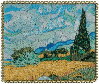 Брошь. Пшеничное поле с кипарисами Panna MET-JK-2266