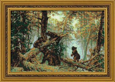 "Утро в сосновом лесу" по мотивам картины И. Шишкина Риолис 536, цена 919 руб. - интернет-магазин Мадам Брошкина