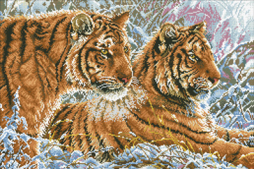 Пара тигров Паутинка М339, цена 2 887 руб. - интернет-магазин Мадам Брошкина