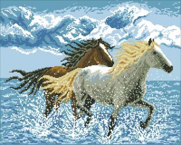 Лошади Алмазная живопись АЖ.106, цена €31 - интернет-магазин Мадам Брошкина
