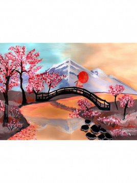 Японский пейзаж Molly KH0926, цена 377 руб. - интернет-магазин Мадам Брошкина