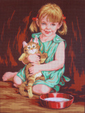 Девочка с котенком Soulos 14.835