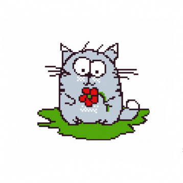 Котик с цветочком Нитекс 2173, цена 254 руб. - интернет-магазин Мадам Брошкина
