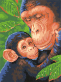 Шимпанзе с детёнышем Dimensions 73-91470