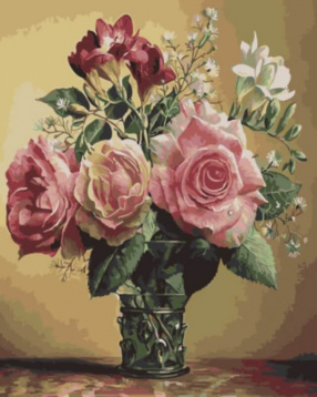 Букет с розами Цветной GX5798, цена 1 117 руб. - интернет-магазин Мадам Брошкина