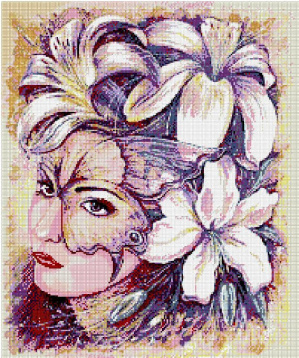 Девушка в цветах Алмазная живопись АЖ.1023, цена 3 568 руб. - интернет-магазин Мадам Брошкина