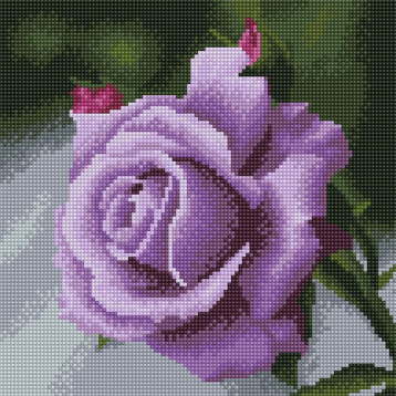 Фиолетовая роза Molly KM0976, цена 1 538 руб. - интернет-магазин Мадам Брошкина