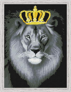 Лев в золотой короне Цветной QR200003, цена 2 512 руб. - интернет-магазин Мадам Брошкина