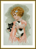 Девочка,котенок и щенок Вышивалочка М-01