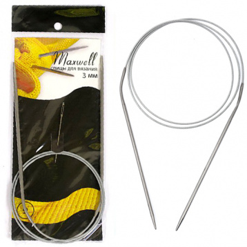 Спицы круговые для вязания на тросиках Maxwell Black 3,0мм Maxwell #10, цена 803 руб. - интернет-магазин Мадам Брошкина