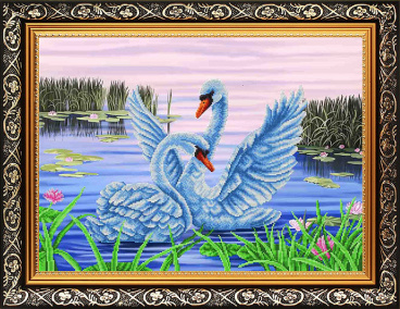 Лебеди на пруду Славяночка ААМА-205, цена 388 руб. - интернет-магазин Мадам Брошкина