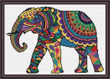 Яркий слон Орнамент ВФ-006, цена 548 руб. - интернет-магазин Мадам Брошкина