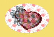 Валентинка с цветами Вышивальная мозаика 109ОТ