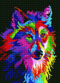 Радужный волк Цветной LG013