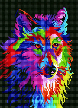 Радужный волк Цветной LG013, цена 2 374 руб. - интернет-магазин Мадам Брошкина