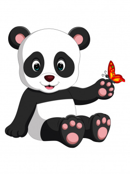 Панда с бабочкой Molly KH0914, цена 432 руб. - интернет-магазин Мадам Брошкина