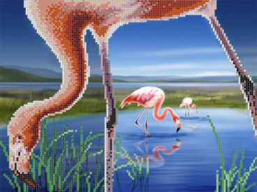 Фламинго Картины Бисером S-095, цена 717 руб. - интернет-магазин Мадам Брошкина
