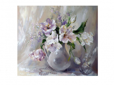 Белые тюльпаны Molly KH0296, цена 1 005 руб. - интернет-магазин Мадам Брошкина