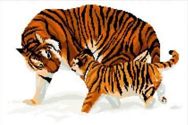 Тигрица с тигренком Нитекс В-0001, цена 921 руб. - интернет-магазин Мадам Брошкина