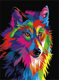 Волк поп-арт Цветной ME1002