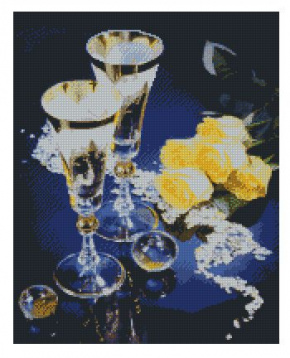 Бокалы и розы Алмазная вышивка СК-640(П), цена 1 843 руб. - интернет-магазин Мадам Брошкина