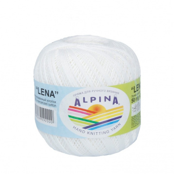 Пряжа Альпина Lena цв.01 белый Alpina 23627266272, цена 2 525 руб. - интернет-магазин Мадам Брошкина