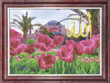 Тюльпаны у мечети Айя-Софии Каролинка КБП-3056, цена 300 руб. - интернет-магазин Мадам Брошкина