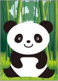 Веселая панда  Цветной X102