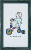 Мальчик на трёхколесном велосипеде Permin 92-1185