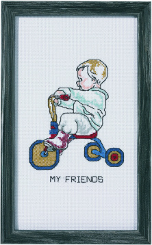 Мальчик на трёхколесном велосипеде Permin 92-1185, цена 933 руб. - интернет-магазин Мадам Брошкина