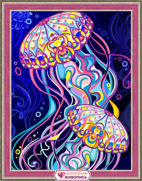 Пара медуз Алмазная живопись АЖ.1579, цена 1 456 руб. - интернет-магазин Мадам Брошкина