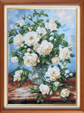 Белые розы Гобелен Классик 386082