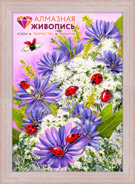Божьи коровки Алмазная живопись АЖ.1247, цена €9 - интернет-магазин Мадам Брошкина