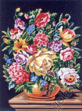 Букет цветов на темном фоне Soulos 40.113, цена 1 465 руб. - интернет-магазин Мадам Брошкина