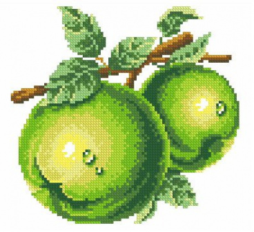 Зеленые яблоки Алмазная живопись АЖ.1073, цена 861 руб. - интернет-магазин Мадам Брошкина