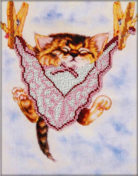 Спящий котенок Астрея Арт АСТ.66006, цена 816 руб. - интернет-магазин Мадам Брошкина