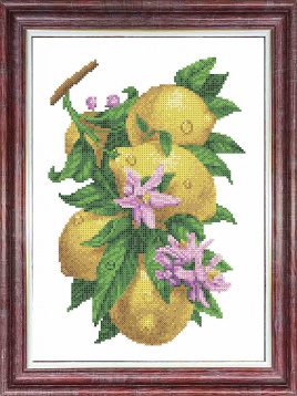 Ветка с лимонами Каролинка КБЦ-3058, цена 300 руб. - интернет-магазин Мадам Брошкина