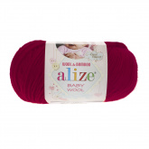 Пряжа Ализе Baby Wool цв.390 вишня Alize BABY.WOOL.390
