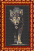 Хищники. Волк (счетный крест, черная канва) Каролинка КТКН 140