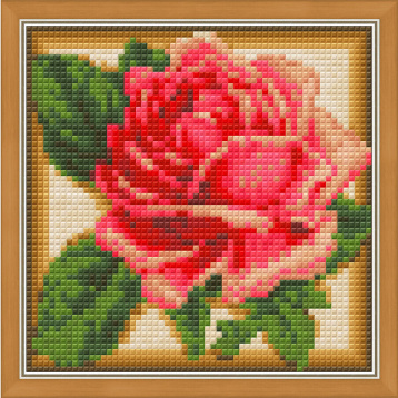 Румяная роза Алмазная живопись АЖ.1450, цена 565 руб. - интернет-магазин Мадам Брошкина