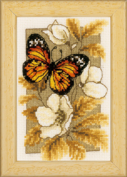 Бабочка на цветах I Vervaco PN-0144770, цена €10 - интернет-магазин Мадам Брошкина
