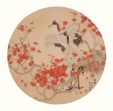 Журавли и цветущая слива Xiu Crafts 2031002, цена $52 - интернет-магазин Мадам Брошкина