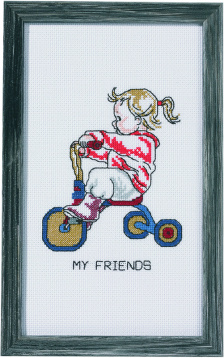 Девочка на трёхколесном велосипеде Permin 92-1184, цена 933 руб. - интернет-магазин Мадам Брошкина