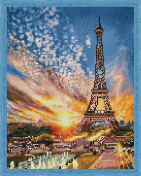 Эйфелева башня на закате Цветной QA202805, цена 2 198 руб. - интернет-магазин Мадам Брошкина