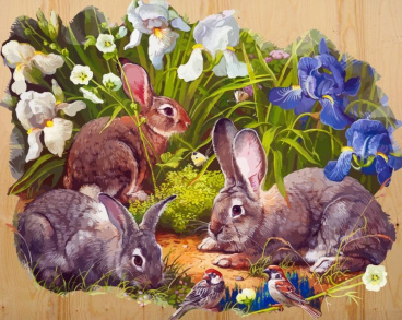 Кролики и воробышек Color kit DER008, цена 1 373 руб. - интернет-магазин Мадам Брошкина