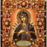 Богородица Семистрельная Образа в каменьях 77-Ц-14