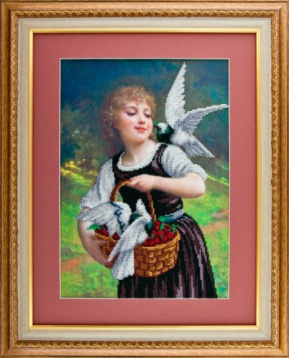 Девушка и голуби Borovsky&sons А525, цена 470 руб. - интернет-магазин Мадам Брошкина