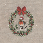 "December Wreath Robin Bird" (Декабрьский Венок Малиновка), 14.5 х 14.5 см Le Bonheur des Dames 2699
